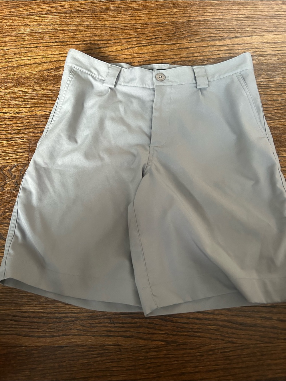 Under Armour Youth Light Gray Flat Front Golf Shorts